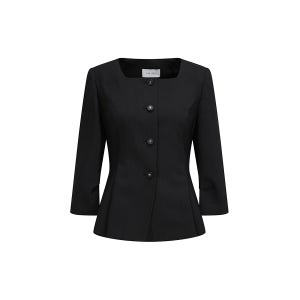[더아이잗] 7부 스퀘어넥 페플럼 재킷 (BLACK) IS4M0JK722