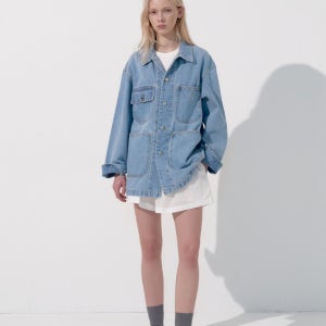 시스템 멀티 포켓 칼라 데님 자켓 (Denim)