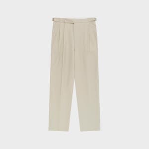 [벨리프] Essential Wool Gabardine Adjust Twill 2-Pleated Relaxed Trousers (Beige)