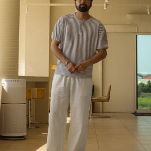 (L-5XL)파라바드 세미와이드핏 린넨밴딩팬츠 D585[EDO 빅사이즈]