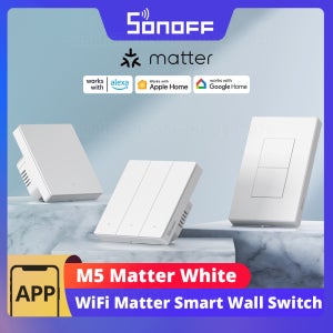 SONOFF M5 Matter 스마트 월 스위치 ESP32 양방향 EWeLink-리모트 스위치맨 음성 제어, Alexa, Google, Apple Home, Alice와 호환