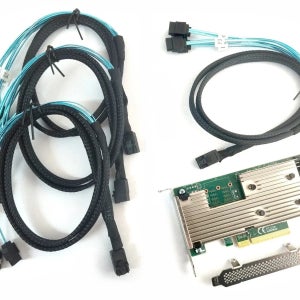 브로드컴 LSI 9305-16i SATA / SAS HBA 컨트롤러 12Gb PCIe x8 IT 모드 + 4 케이블
