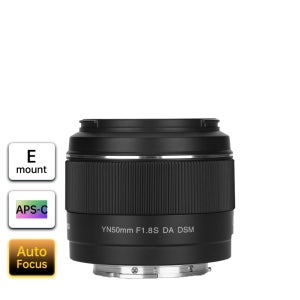 Yongnuo 소니 E 마운트 A6300 A6400 A6500 NEX7 APS-C 프레임, 자동 초점 AF/MF용 카메라 렌즈, YN50mm F1.8S DA DSM, 50mm