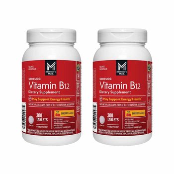 <b>멤버스마크 비타민</b> B12 퀵 디졸브 정제 5000mcg 체리맛 300정 2개