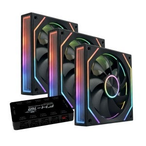 JBCNC X120 PRO 인피니티 ARGB PWM 리버스 (컨트롤러/3팩, 블랙)