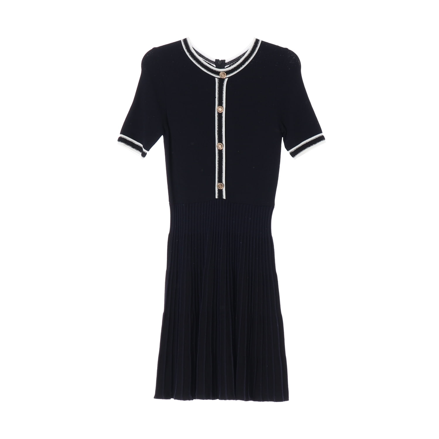 시슬리 플리츠 트위드 원피스