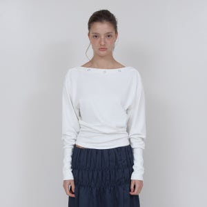 [아수라] SHIRRING MULTI SNAP T (IVORY)