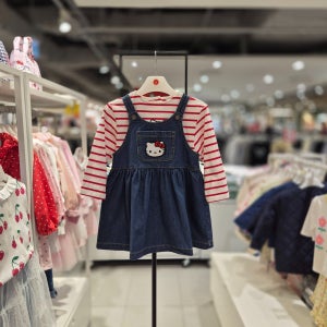 [래핑차일드]NC청주 헬로키티 오버롤 원피스 세트 85A29-501-510 ECJ