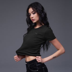 [본투윈] W B PENDANT RIBBED T-SHIRTS [BLACK]