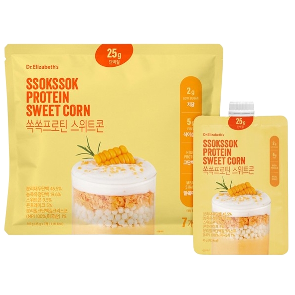 스포츠바이오텍 닥터엘리자베스 쏙쏙프로틴 스위트콘 45g, 7포, 1개