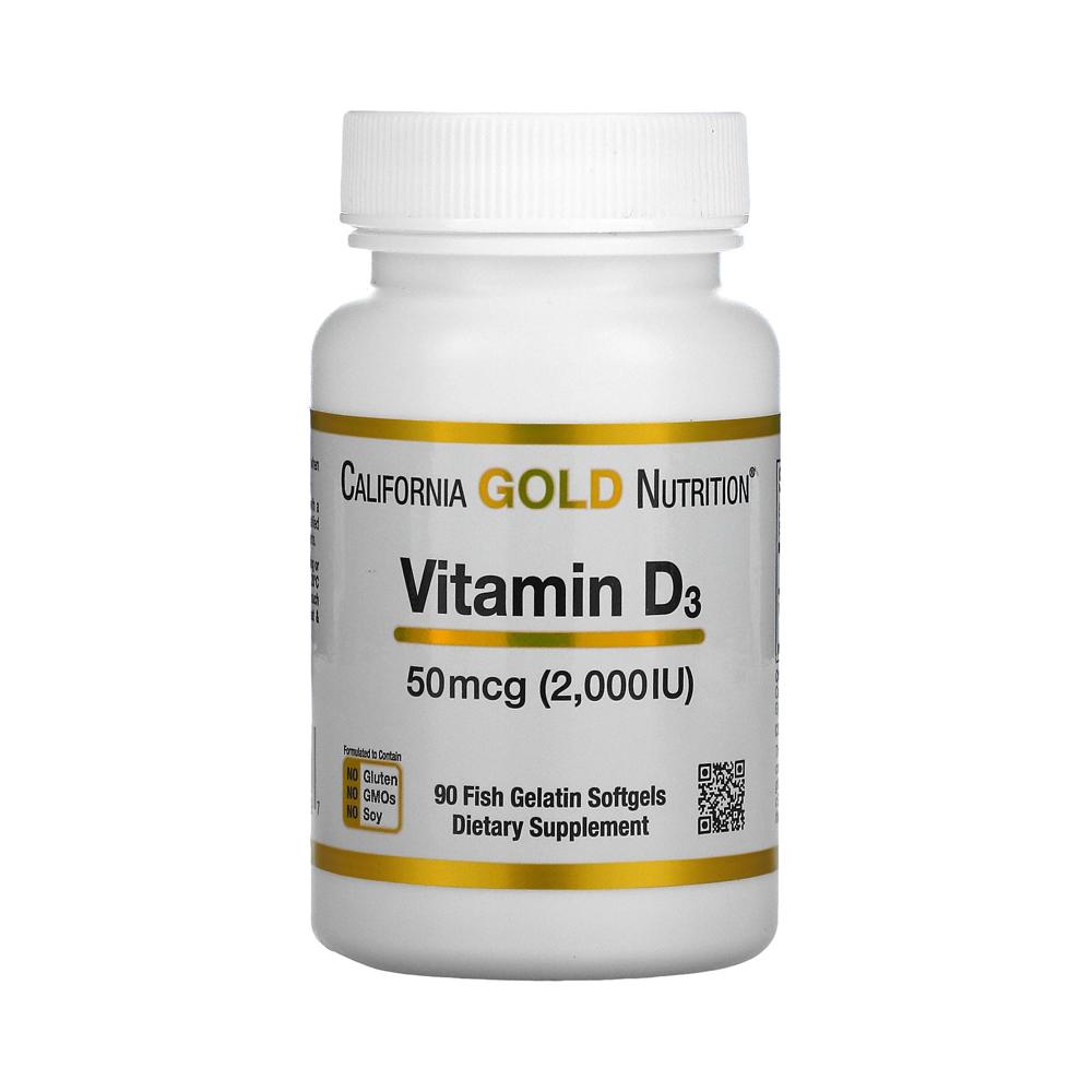 캘리포니아골드뉴트리션 비타민<b>D3</b> <b>2000IU</b> 90캡슐, 3개