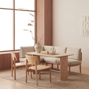 [한샘] 한샘 포레 컴포트 4인 라운지세트 (벤치1, 코너벤치1, 원목의자2 포함)