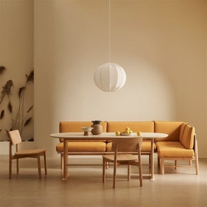 [한샘] 한샘 (new시즌컬러) 포레 컴포트 6인 라운지세트 (벤치1, 코너벤치1, 원목의자2 포함)