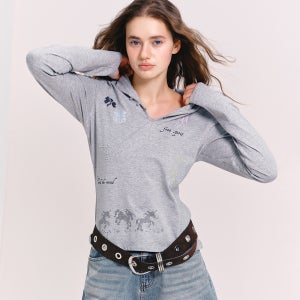 [마가린 핑거스] UNICORN CLOVER HOODED T-SHIRT (MELANGE)