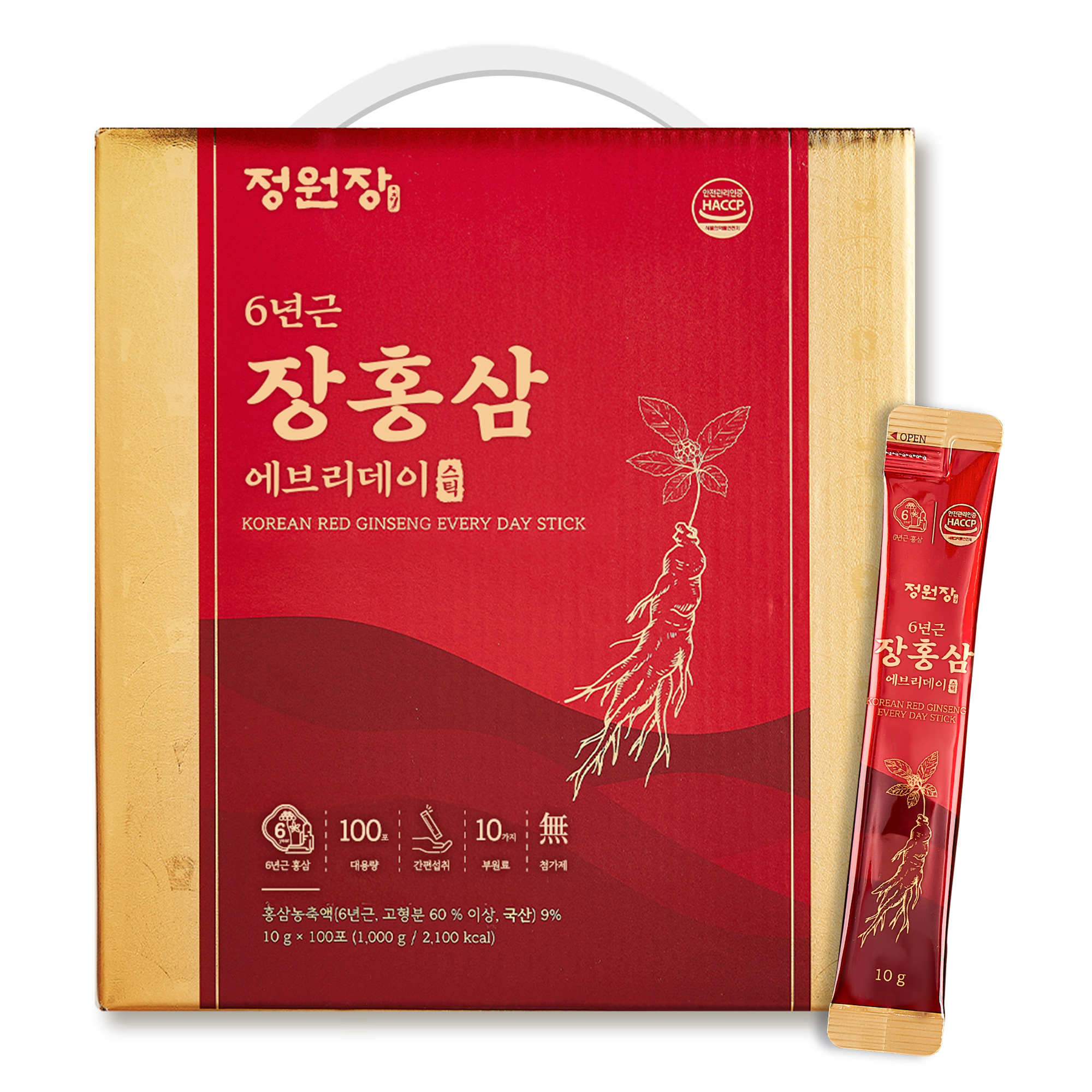 니몸내몸 6년근 장<b>홍삼</b> 에브리데이 스틱 10g x 100포, 1개