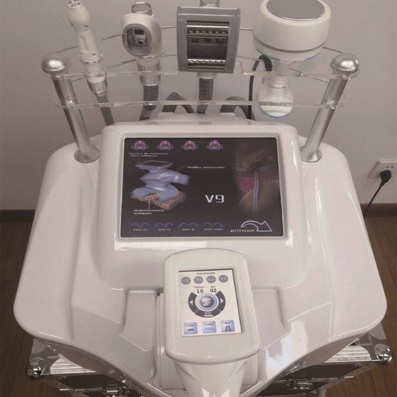 V9 <b>V-NINE</b> V-바디 모양 체중 감소 진공 80K 캐비테이션 슬리밍 롤러 쉐이핑 마사지 기계 지방 제거 페이스 리프트 핸들