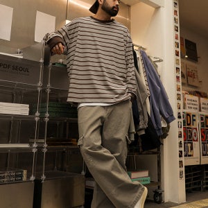 (XL-4XL)딘하타 단가라 긴팔티[MDL 빅사이즈 옆트임]