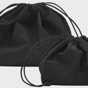 [키티버니포니] 크링클 립스탑 블랙 플럼프 파우치