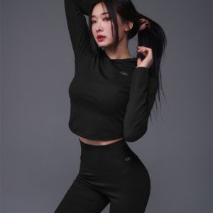 [본투윈] W B-SOFT EASY HOODIE [BLACK] BH1WHT238BK