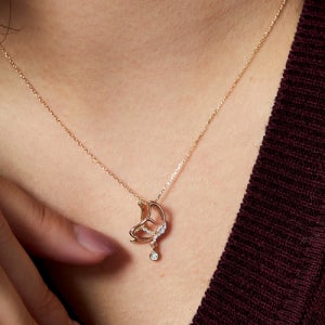 [엘렌쥬얼리] 14K 코멜리 콤비 나비 체인 금 목걸이 Necklace