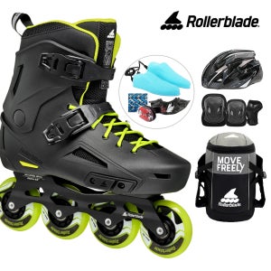 롤러블레이드 성인 인라인 스케이트 라이트닝+헬멧+가방+보호대 롤러브레이드 성인용 FSK 신발항균건조기 휠커버
