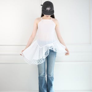 [누아서울] Asymmetric Ruffle Flow Dress, White_NUWS1OP01