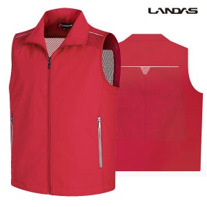 랜더스(LANDAS) [하프클럽/랜더스]망사 작업 단체 이벤트 근무복 조끼 LD360 레드