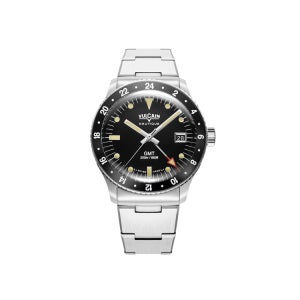 스킨다이버 노틱 GMT 블랙 베이지 다이얼 스틸 38mm