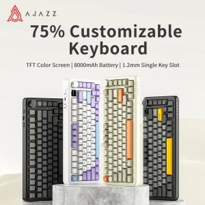 Ajazz AK820 Pro 마그네틱 스위치 게이밍 키보드 가스켓 마운트 블루투스 5.1/2.4G 무선/타입C 유선 TFT 스크린 (맥/윈도우용)