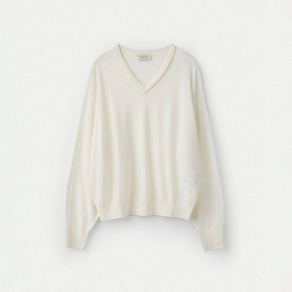 우마뭉 Extra Fine Merino Wool V Neck Pullover UM261WPO58