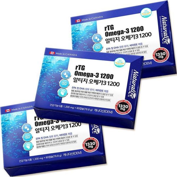 하프클럽/<b>기타</b> <b>오메가3</b> rTG형 캐나다산 중장년 건강 영양 180캡슐