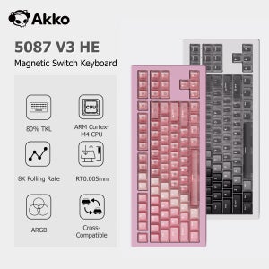 아코 5087 V3 HE 마그네틱 스위치 키보드 80% TKL 미국 레이아웃 빠른 트리거 0.005mm 8K 타입-C 유선 커스텀 게이밍 키보드 가스켓