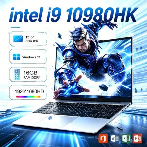 15.6인치 윈도우 11 프로 노트북 인텔 코어 i9-10980HK 16GB 램 1TB SSD 오피스 게이머 스터디 노트북 컴퓨터 PC