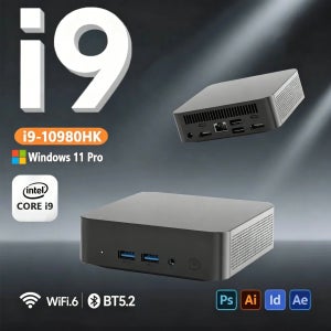 미니 PC 윈도우 11 인텔 코어 i9 10980HK/i3 6100 16GB 램 1TB SSD WIFI 6 BT5.2 4K HD 미니 게이밍 사무용 학습용 PC