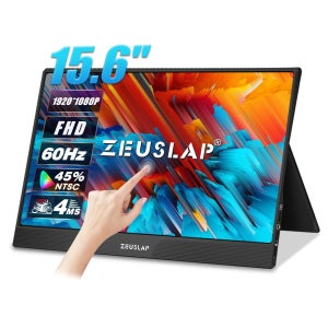 ZEUSLAP 15.6인치 FHD IPS 터치스크린 노트북 휴대폰용 휴대용 모니터