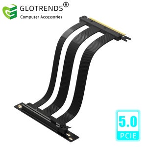 PCIE 5.0 라이저 케이블, PCIe 5.0/4.0 GPU 호환, RTX5090(Ti) RX9070(XT) GPU 지원, 90도 직각 블랙 색상
