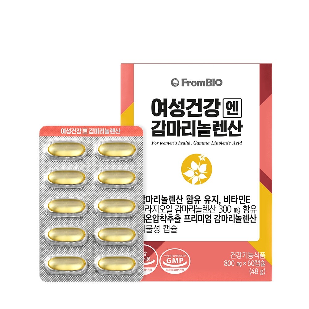 <b>프롬바이오</b> <b>프롬바이오</b> 여성건강엔 <b>감마리놀렌산</b> 800mg60캡슐 1박스 불편한그날
