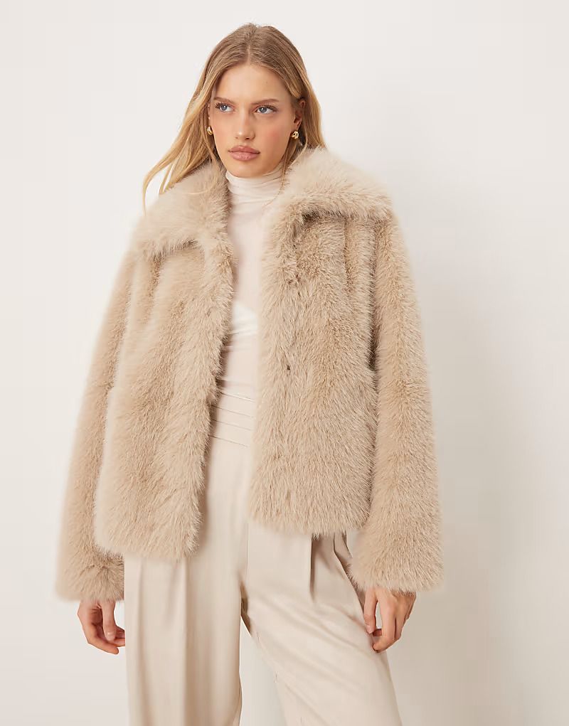지나토리콧 크림색 인조 모피 재킷 자켓 페이크 퍼 Jacke aus Kunstpelz in Cremewei 209615968Cream 153010057