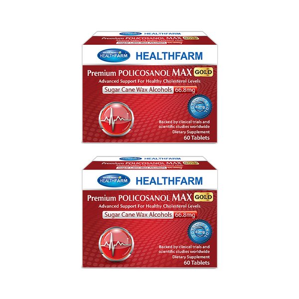 뉴질랜드 HealthFarm 헬스팜 <b>프리미엄 폴리코사놀 맥스 골드</b> 66.8mg 60정 2팩