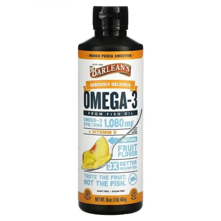 발린스 오메가 Omega -3 <b>from</b> Fish Oil <b>오일</b> 망고 복숭아 Peach Smoothie <b>1080mg</b> 16 454g