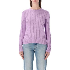 [폴로 랄프로렌] 26SS 폴로 랄프로렌 포니 로고 피마코튼 케이블 니트 스웨터 211971869 505 BRIGHT ASTER LILLAC