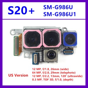 삼성 갤럭시 S20+ 5G G986U1 SM-G986U 미국 버전용 후면 카메라 풀 세트 (망원+심도+광각+후면 메인 카메라) 교체