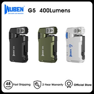 WUBEN G5 충전식 EDC 손전등, 400 루멘 듀얼 라이트 소스 미니 손전등 RGB 라이트 포함, 휴대용 포켓 손전등