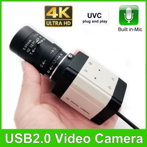 30fps 4K USB 웹캠 1440P 2K 웹 카메라 내장 마이크 및 CS 5-50mm/2.8-12mm 수동 줌 렌즈(화상 통화/회의용)