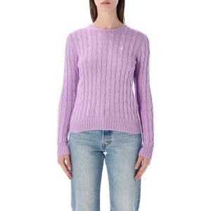 [폴로 랄프로렌] 26SS 폴로 랄프로렌 포니 로고 피마코튼 케이블 니트 스웨터 211971869 505 BRIGHT ASTER LILLAC