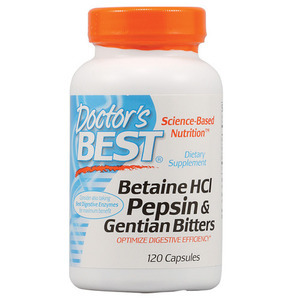닥터스베스트 Doctors Best 위산 보충제 <b>베타인 HCL 펩신</b> 120정