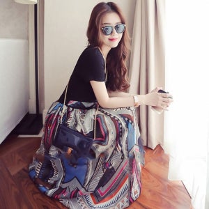 친절한탄씨 여성 슬림 플레어 원피스 그래픽 데이트룩 여름코디 여성패턴원피스 여성30대원피스