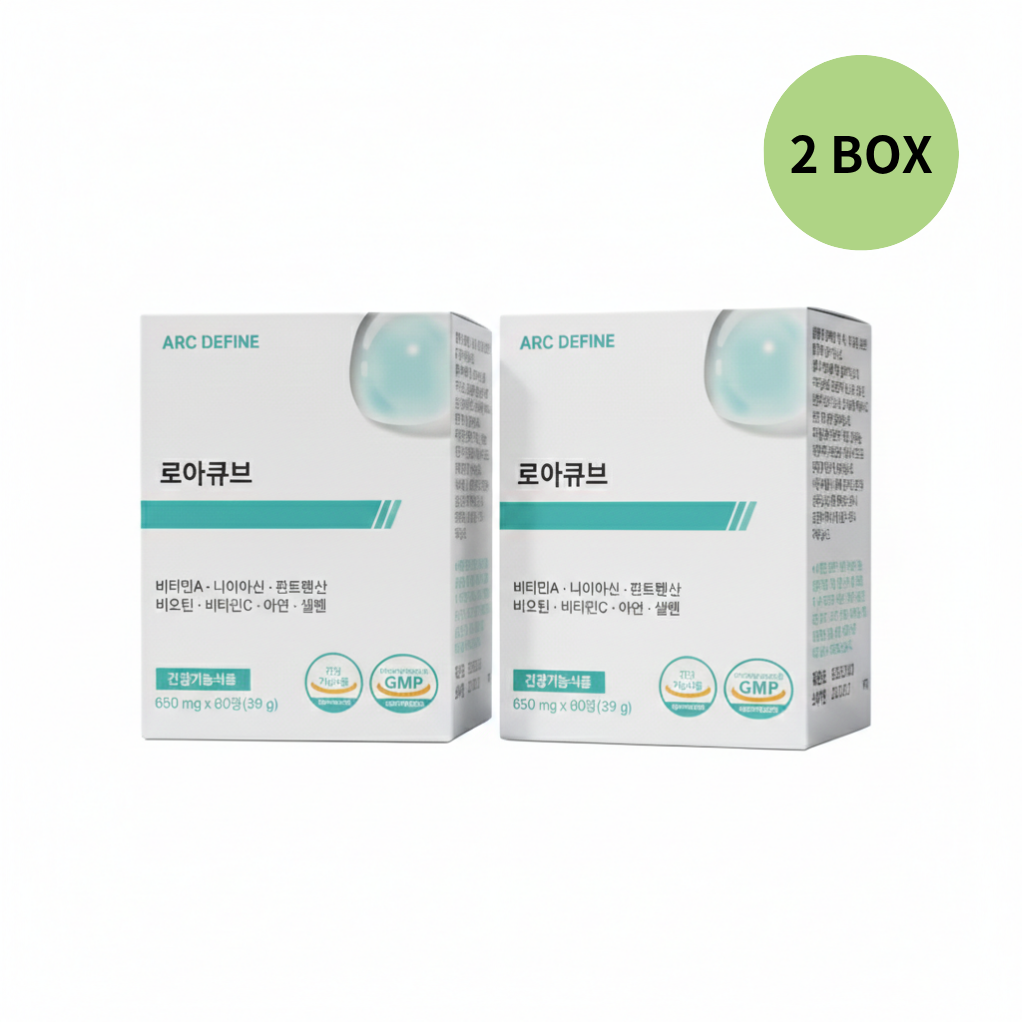 로아큐브 비타민 <b>B5</b> <b>판토텐산</b> 고함량 멀티 비타민 650mg  2개  60정