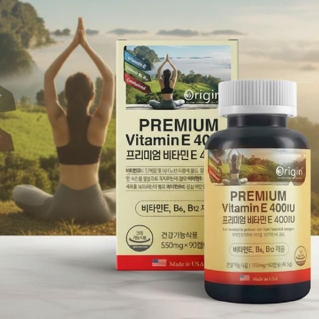 오리진 프리미엄 <b>비타민E</b> 400IU (550g x 90캡슐 3개월분) 비타민 B6 B12