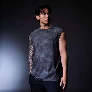 남자 러닝 나시 아이스페더 타이다이 슬리브리스